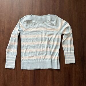 Boatneck Sweater in Blue and White